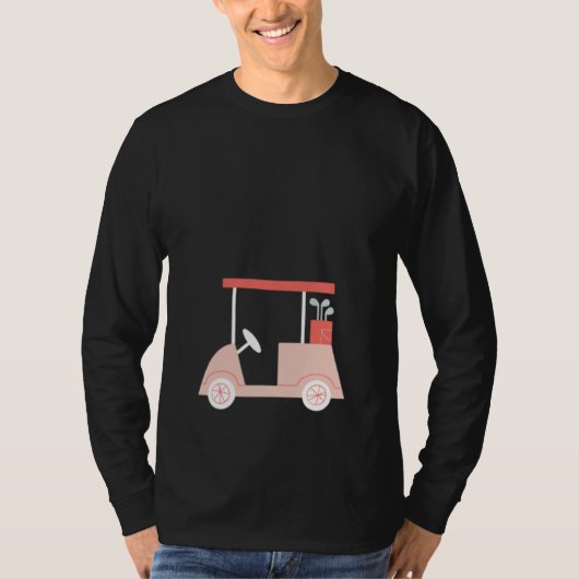 Cute Womens Golf  Pink Golf Cart T-shirt (Voorkant)