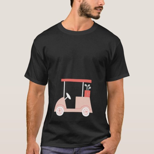 Cute Womens Golf  Pink Golf Cart T-shirt (Voorkant)