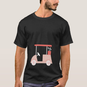 Cute Womens Golf Pink Golf Cart T-shirt