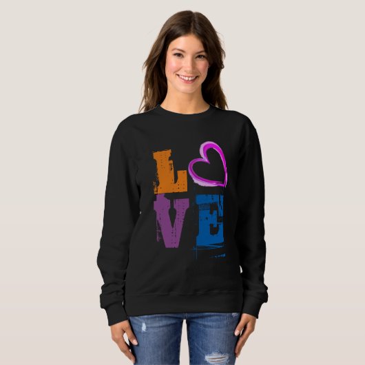Cute Womens Love Sweatshirt Design Hipster Chic (Voorkant volledig)