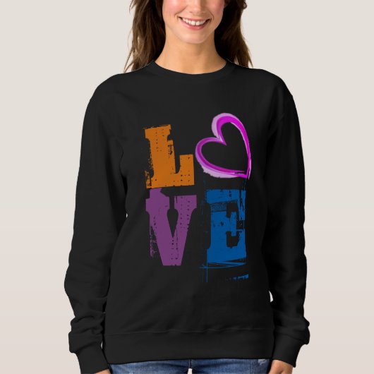 Cute Womens Love Sweatshirt Design Hipster Chic (Voorkant)