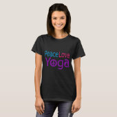 Cute Womens Peace Love Yoga T-shirt (Voorkant volledig)