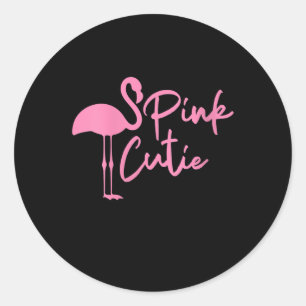 Cute Womens Pink Flamingo Roze klauw Flamingo Ronde Sticker