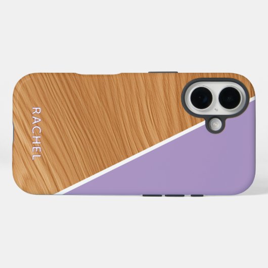 Cute Wood and Purple Personalized  Case-Mate iPhone Case (Achterkant (horizontaal))