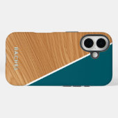 Cute Wood and Teal Personalized  Case-Mate iPhone Case (Achterkant (horizontaal))