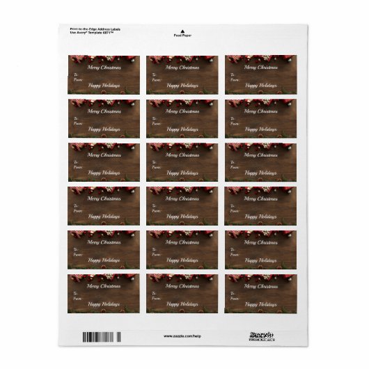 Cute Wood Merry kerst Rectangle Stickers (Full Sheet)
