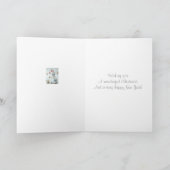 Cute wood mouse etberries sneeuwscène wild feestdagen kaart (Binnen)