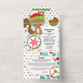 Cute woodbaars met kerstkoekjesrecept all in one uitnodiging (Binnen)