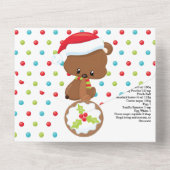 Cute woodbaars met kerstkoekjesrecept all in one uitnodiging (Achterkant)