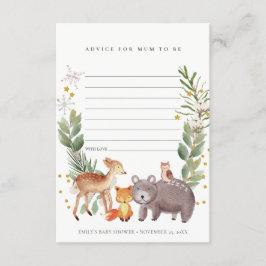 Cute Woodland Animal Advice voor Baby shower Informatiekaartje