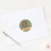 Cute Woodland Animal Baby Beer Ronde Sticker (Envelop)