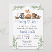 Cute Woodland Animal Baby Boy Shower Kaart (Voorkant)