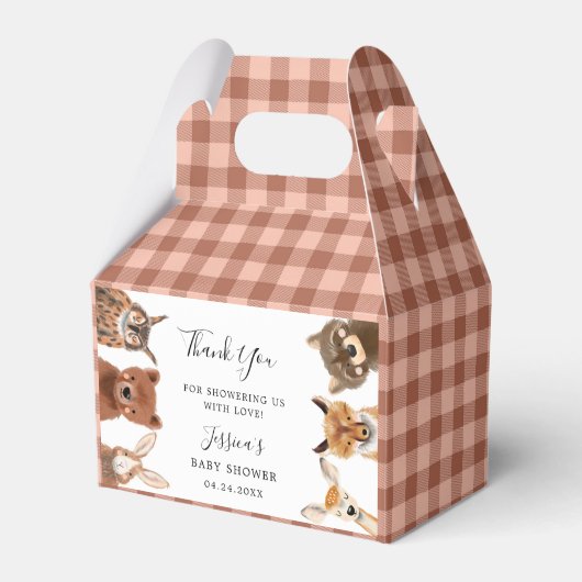 Cute Woodland Animal Baby shower Bedankdoosjes (Voorkant Zijde)