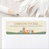 Cute Woodland Animal Baby shower Etiket (Insitu)