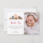 Cute Woodland Animal Baby shower Hartelijk dank Kaart (Voorkant)