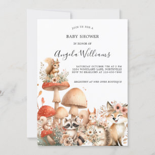 Cute Woodland Animal Baby shower Kaart