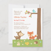 Cute Woodland Animal Baby shower Kaart (Voorkant)