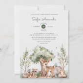 Cute Woodland Animal Baby shower Kaart (Voorkant)