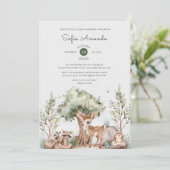 Cute Woodland Animal Baby shower Kaart (Staand voorkant)