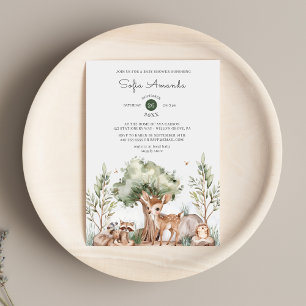 Cute Woodland Animal Baby shower Kaart