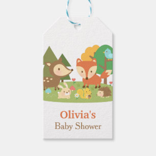 Cute Woodland Animal Baby shower Party Labels Cadeaulabel