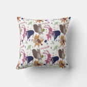 Cute Woodland Animal Band Musical Instruments  Kussen (Achterkant)