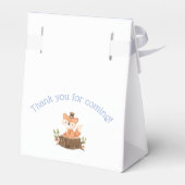 Cute Woodland Animal Blue Baby Shower Bedankdoosjes (Achterkant)