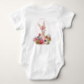 Cute Woodland Animal Bunny Floral Waterverf Name Romper (Achterkant)