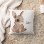 Cute Woodland Animal Bunny Rabbit Name Nursery Kussen (Deken)