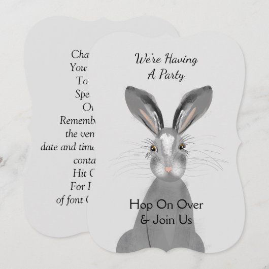 Cute Woodland Animal Bunny Rabbit Peronalized Kaart (Voorkant / Achterkant)