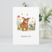 Cute Woodland Animal Dank je wel Bedankkaart (Staand voorkant)