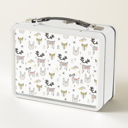 Cute Woodland Animal Doodle Pattern (Achterkant)