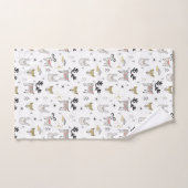 Cute Woodland Animal Doodle Pattern Bad Handdoek (Handdoek)