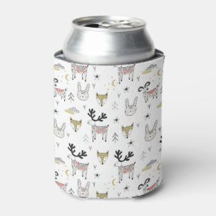 Cute Woodland Animal Doodle Pattern Blikjeskoeler