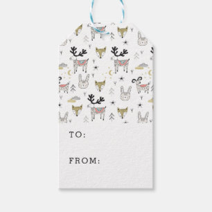 Cute Woodland Animal Doodle Pattern Cadeaulabel