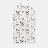 Cute Woodland Animal Doodle Pattern Cadeaulabel (Achterkant)