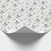 Cute Woodland Animal Doodle Pattern Cadeaupapier (Hoek)