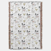 Cute Woodland Animal Doodle Pattern Deken (Voorkant Verticaal)