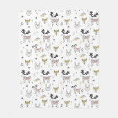 Cute Woodland Animal Doodle Pattern Fleece Deken (Voorkant)
