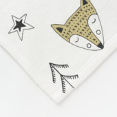 Cute Woodland Animal Doodle Pattern Fleece Deken (Hoek)