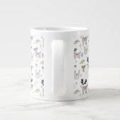 Cute Woodland Animal Doodle Pattern Grote Koffiekop (Achterkant)