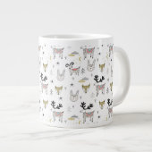 Cute Woodland Animal Doodle Pattern Grote Koffiekop (Voorkant rechts)