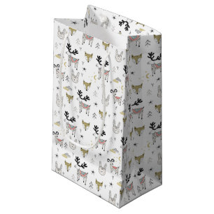 Cute Woodland Animal Doodle Pattern Klein Cadeauzakje