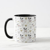 Cute Woodland Animal Doodle Pattern Mok (Links)