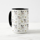 Cute Woodland Animal Doodle Pattern Mok (Voorkant links)