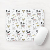 Cute Woodland Animal Doodle Pattern Muismat (Met muis)