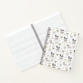 Cute Woodland Animal Doodle Pattern Notitieboek (Binnen)