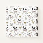 Cute Woodland Animal Doodle Pattern Notitieboek (Achterkant)