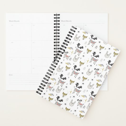 Cute Woodland Animal Doodle Pattern Planner (Display)