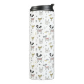 Cute Woodland Animal Doodle Pattern Thermosbeker (Gedraaid links)